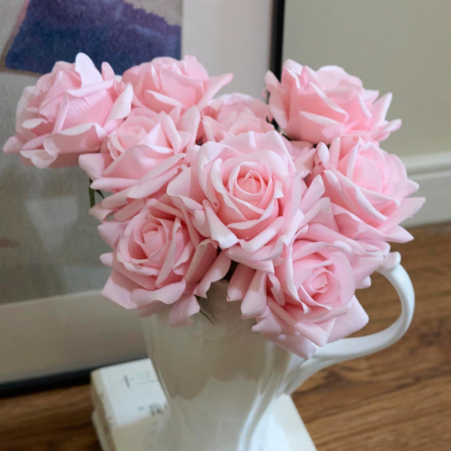 10pcs Artificial Rose Flower Heads|Soft Fabric Bloom without Stems|Realistic Handmade Roses for Wedding Decor, DIY Crafts, Home Styling, and Floral Projects